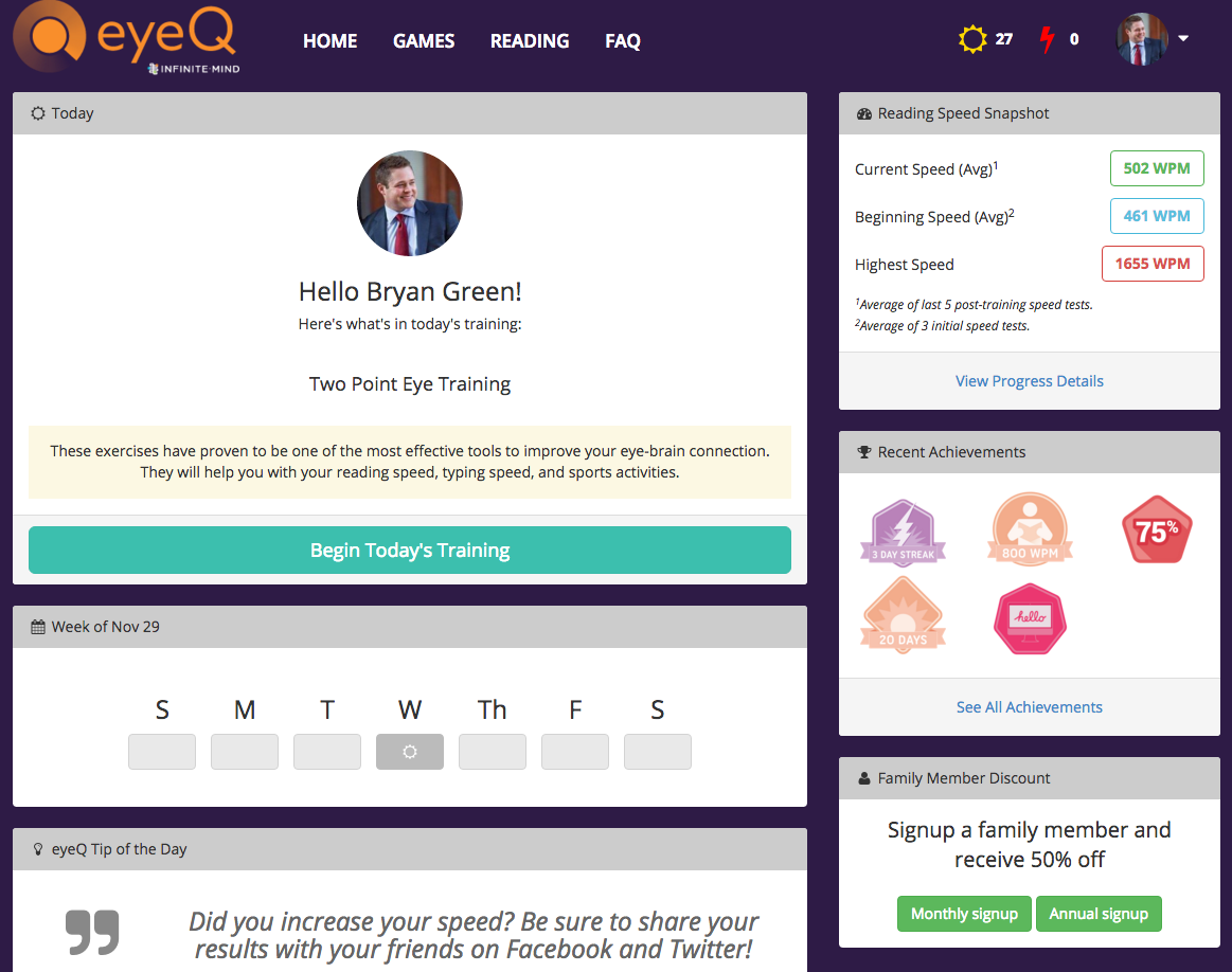 eyeQ Family Plan How To Join Infinite Mind